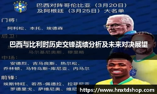 巴西与比利时历史交锋战绩分析及未来对决展望